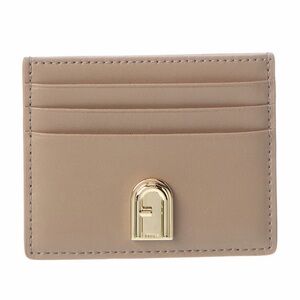 Furla Levante Leather Card Case — Taupe